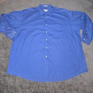 Pronto Uomo Dress Shirt in blue, 100% Cotton, 19" neck size and 34/35" sleeve